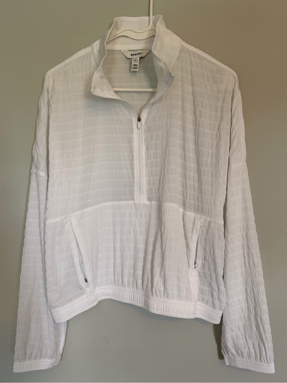SPANX® Get Moving Textured Half Zip | Vivid White